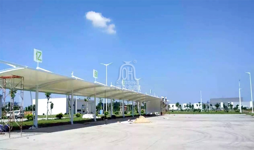 東莞市萬江公交總站充電樁膜結構雨棚工程